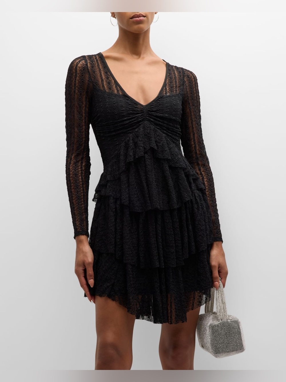 Loveshackfancy Yana black lace dress